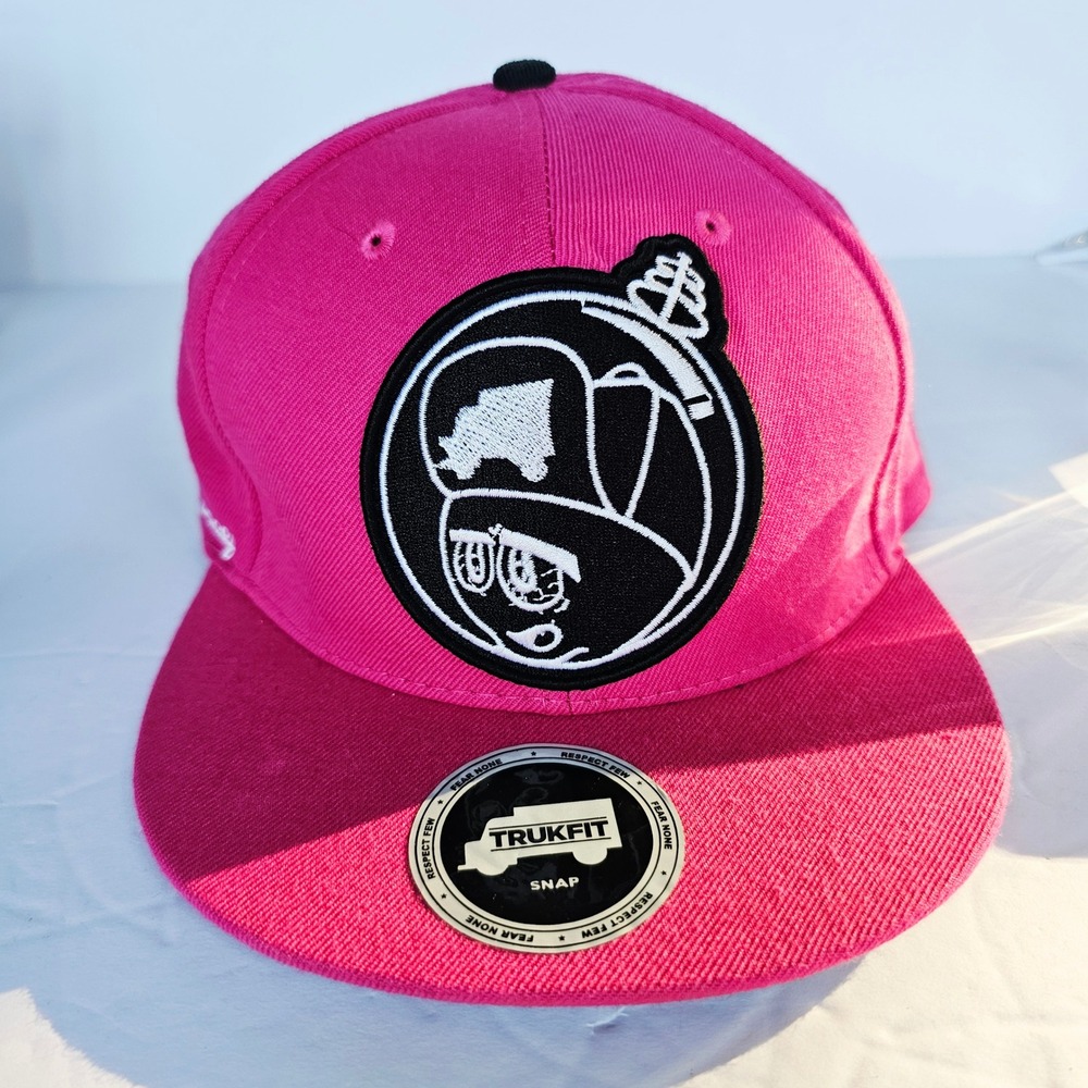 Trukfit Pink Snapback Hat Lil Wayne Streetwear Graphic Flat Brim Cap Hip Hop